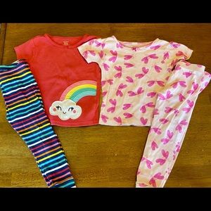 Toddler girl pajamas rainbows and dragonflies